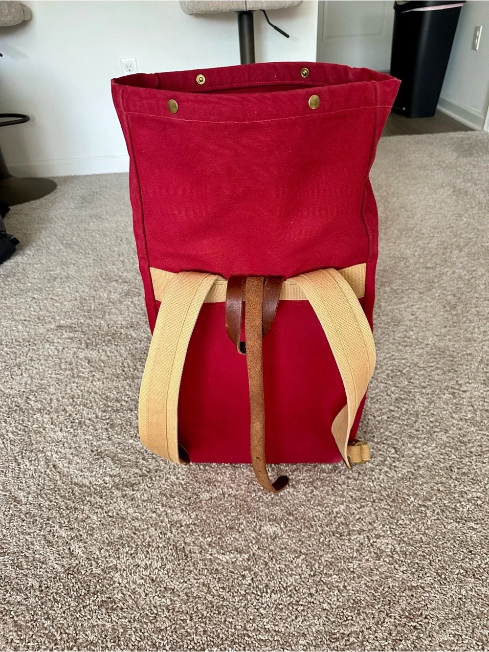 ARCHIVAL Red Canvas Roll-Top Men's Ruck sack-